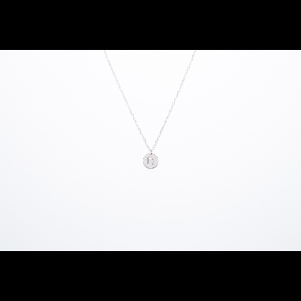 D initial Necklace sterling silver necklace